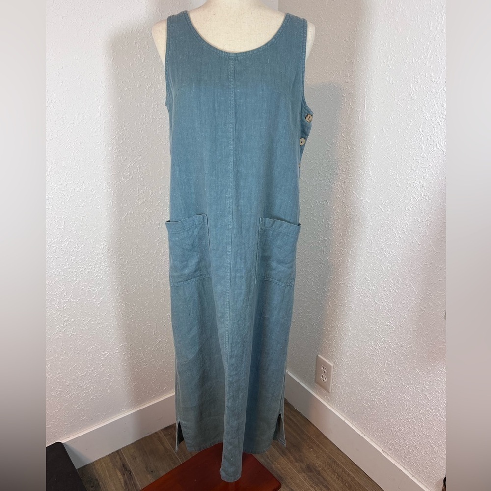 VNTG Timbuktu 100% Linen Sleeveless Maxi Dress